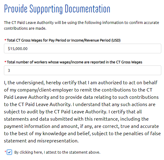 Provide supporting documentation
