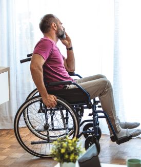Man sitting in a wheelchair