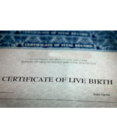 Sample of a certificate of live birth