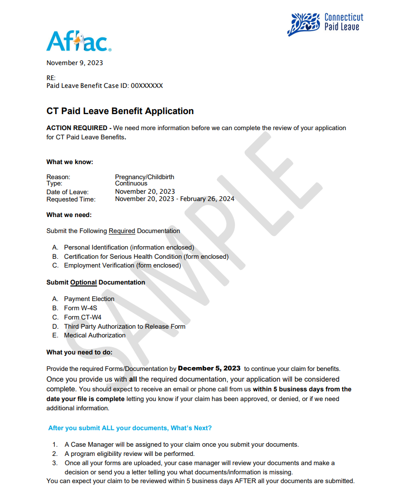 Notification of Application sample document