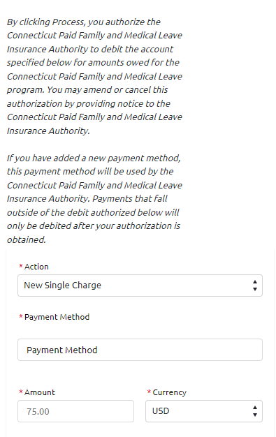Screenshot of Remit contribution payment online form